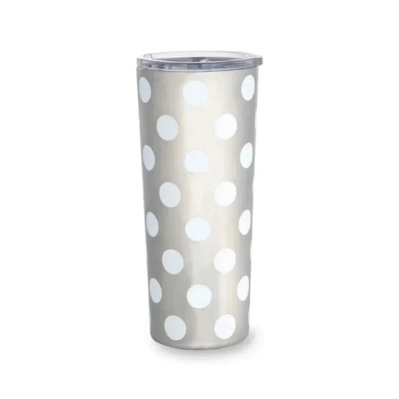 kate spade Other - NEW Kate Spade Stainless Steel Mug, 24 Ounce Travel Tumbler White Dot